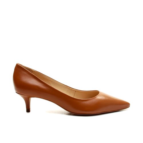 Scarpin Couro Marrom Salto Baixo Cecconello 2629001-13