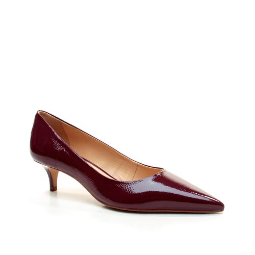 Scarpin Couro Bordô Salto Baixo Cecconello 2629001-15