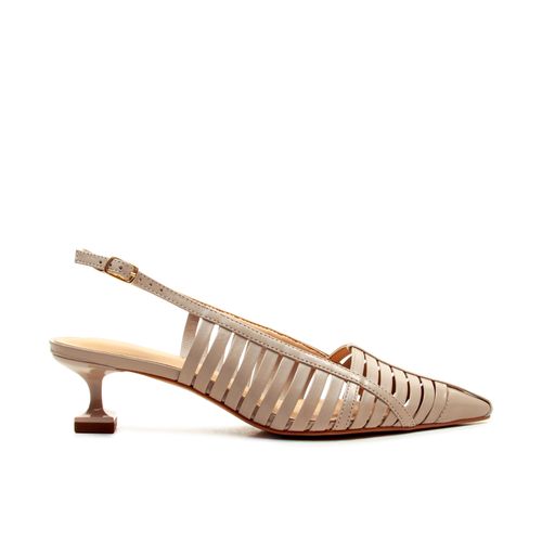 Slingback Couro Nude Salto Baixo Cecconello 2777001-1
